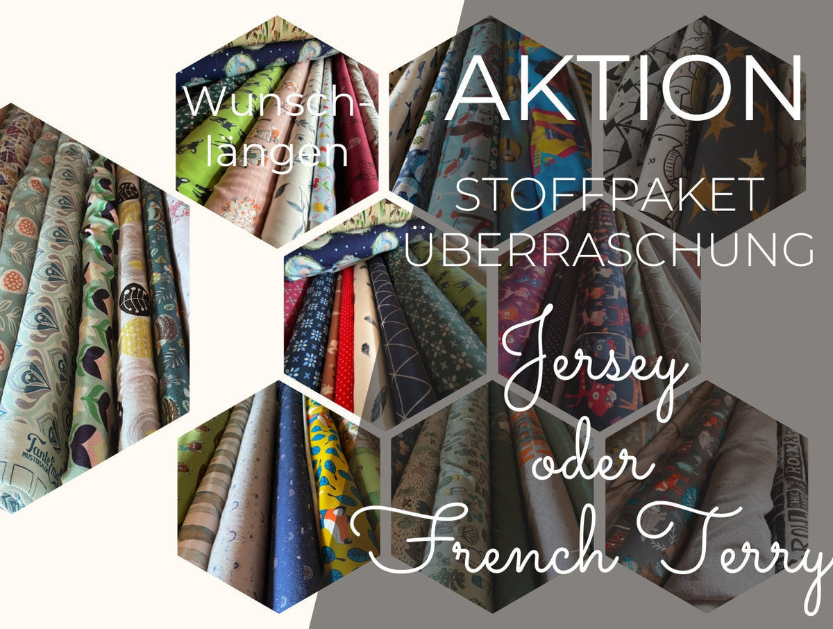 ab 4,50 Euro/m Jersey Stoffpaket Überraschung French Terry Mädchen Jungs Unisex Gemischt
