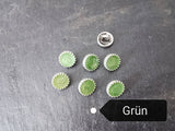 Emaille Dirndlknopf kristall metall rund 11mm - grün, weinrot, braun, Dirndlknöpfe Trachtenknöpfe Metallknöpfe Ösenknöpfe altsilber silber