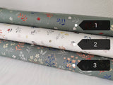 0,5 m Bio-Baumwollstoff Popeline Blumen dusty green 100 % Baumwolle Meterware Stoff Flora Bio Organic Cotton Poplin retro