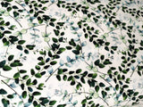 0,5 Meter Jerseystoff Eukalyptus Digitaldruck weiß Blätter Aquarell Meterware