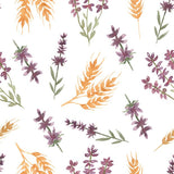 0,5 Meter Jerseystoff Aquarell Blumen Meterware Digitaldruck weiß Ähren Ernte