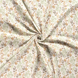 0,5 Meter Musselin 100 % Baumwollstoff Musselinstoff Digitaldruck Gauze Meterware Blätter Blumen Eukalyptus grün Babystoff Öko-Tex 100 Ecru