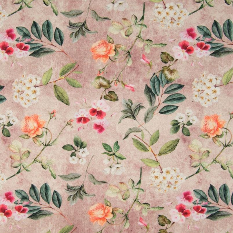 0,5 Meter Jersey Stoff Blumen Digitaldruck Jerseystoff Meterware Blumenprint