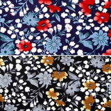 0,5 Meter Popeline 100 % Baumwollstoff Blumen Bunt Druck Retro Meterware Stoff Baumwolle