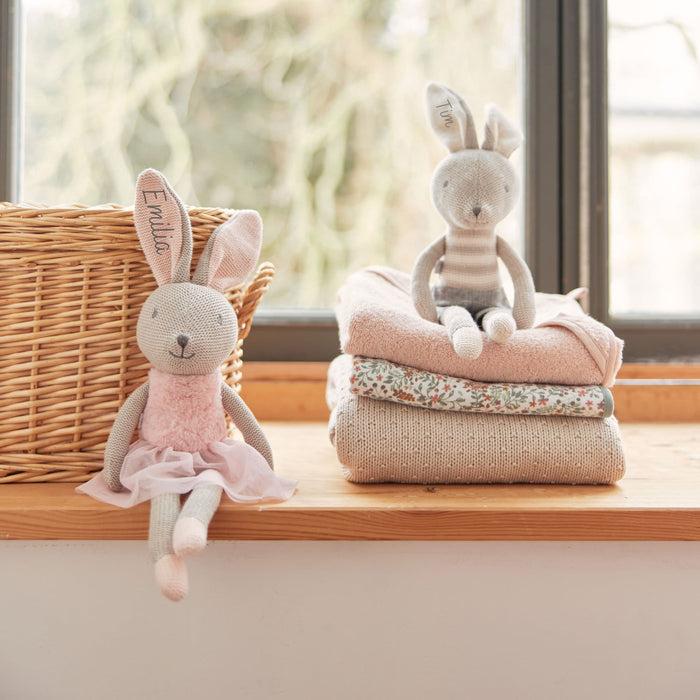 Kuscheltier personalisiert - Hase Nola & Joey - Hasenjunge und Hasenmädchen