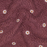 Teddystoff mit Blumen beere - beige / Gänseblümchen Teddy Mantel- und Jackenstoff beere braun beige sand