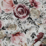 Musselin Double Gauze Digitaldruck Muster Meterware Eukalyptus Rosen Blüten Blumen Hasen