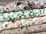 Musselin Double Gauze Digitaldruck Muster Meterware Eukalyptus Rosen Blüten Blumen Hasen