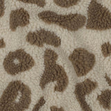 Teddystoff mit Leo/Leopardenmuster und mit Hahnentrittmuster Teddy Mantel- und Jackenstoff Pied de Poule Fur braun schwarz camél