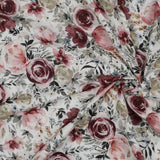 Musselin Double Gauze Digitaldruck Muster Meterware Eukalyptus Rosen Blüten Blumen Hasen