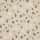 Musselin Double Gauze Digitaldruck Muster Meterware Eukalyptus Rosen Blüten Blumen Hasen