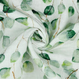 Musselin Double Gauze Digitaldruck Muster Meterware Eukalyptus Rosen Blüten Blumen Hasen