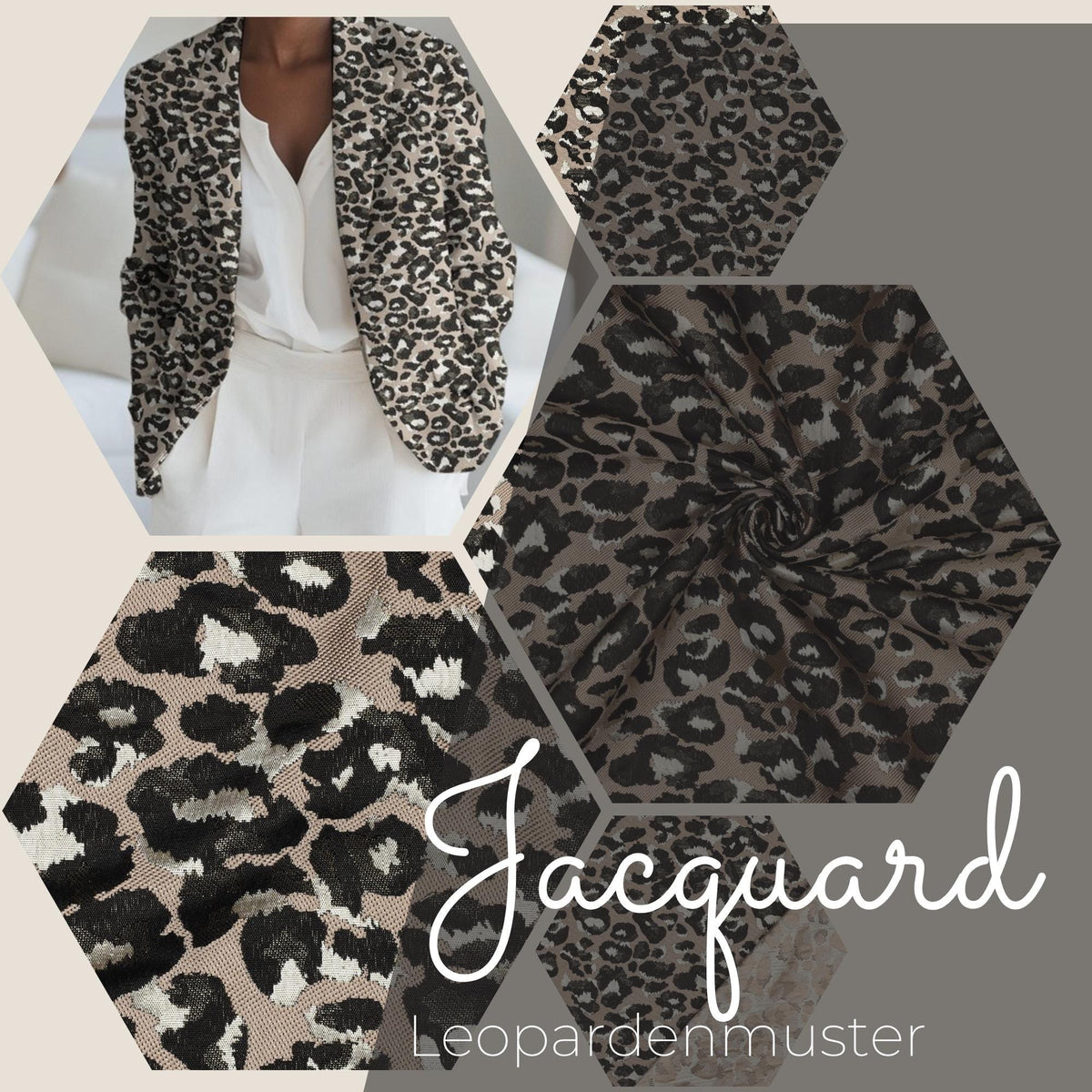 Jacquard Leo für Blazer, Taschen u.v.m. - Jacquardstoff mit Leopardenmuster 100 % Polyester