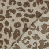 Teddystoff mit Leo/Leopardenmuster Teddy Mantel- und Jackenstoff weiß schwarz camél beige Leomuster