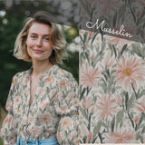 Musselin Blumen Double Gauze Digitaldruck Muster Meterware Chrysanthemen Blüten Blumen