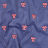 Feincord Stoff 100 % Baumwolle | Leo Babycord | Blumenstoff | Schleifen Stoff | Kirschstoff | Cordstoff Meterware | 150 g/m