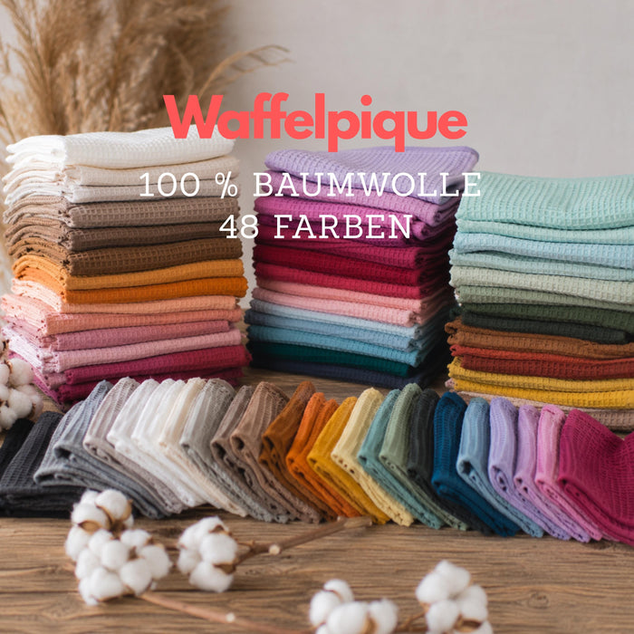 12 Euro/m Waffelpique 100 % Baumwollstoff Meterware Baumwolle produziert in Europa