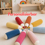 Buntstift Kissen 70 cm - XXL Dekokissen für Kinderzimmer - Geschenk für Lehrer Erzieher - Cord Kissen in 40 Farben - Handmade