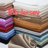 Leo Rippstrick Jersey Stoff Leoparden Muster | Baumwoll Jersey mit Lycra | Rib Jersey Stretch Stoff | Rippstoff Meterware | Stoff zum Nähen