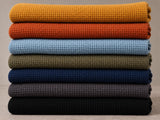 0,5 Meter Waffel Jersey Uni Baumwolljersey Kinder Jerseystoff Meterware Waffeljersey 295g/qm Waffelstrick Stoff senfgelb weinrot terra khaki
